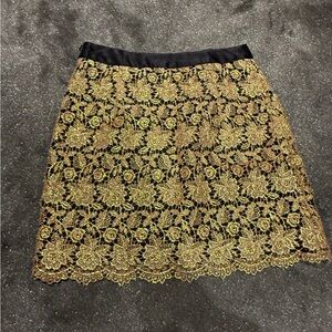 Milly gold lace designer skirt